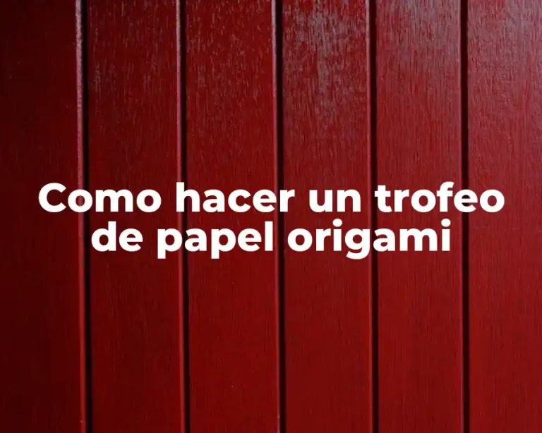 Como hacer un trofeo de papel origami