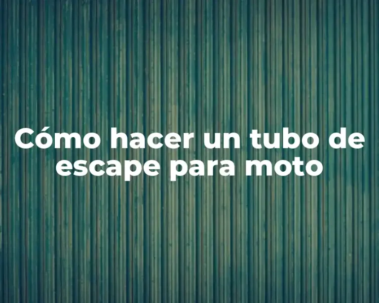 Cómo hacer un tubo de escape para moto
