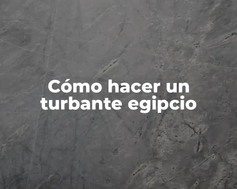 Cómo hacer un turbante egipcio