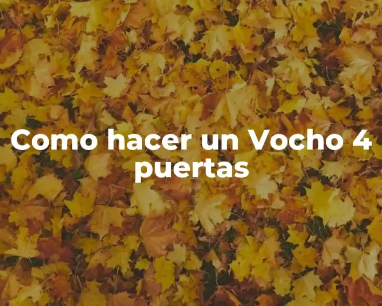 Como hacer un Vocho 4 puertas
