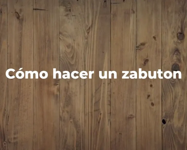 Cómo hacer un zabuton
