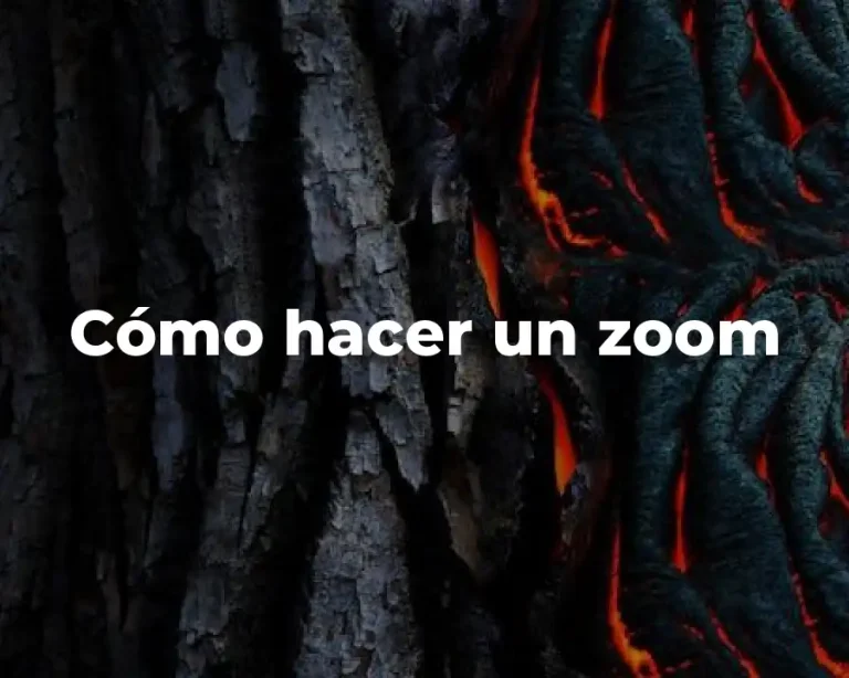 Cómo hacer un zoom