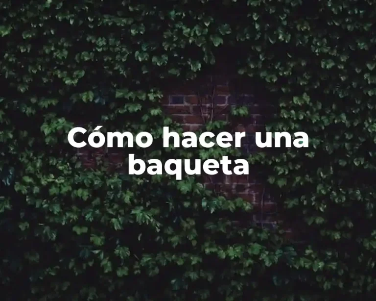 Cómo hacer una baqueta