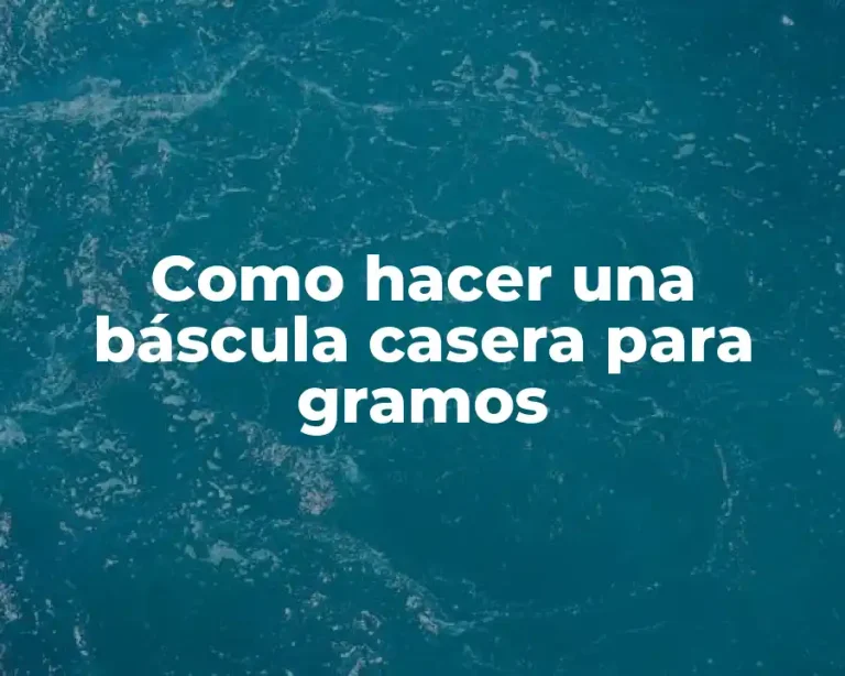 Como hacer una báscula casera para gramos