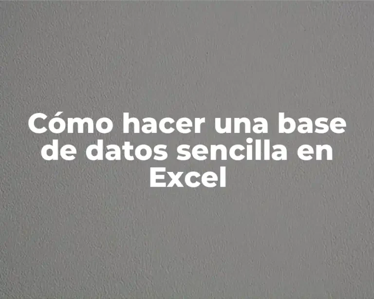 Cómo hacer una base de datos sencilla en Excel