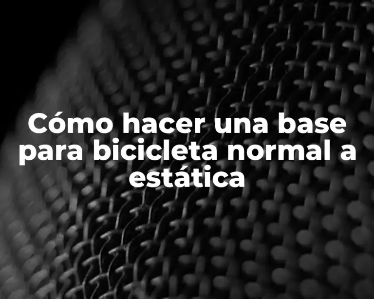 Cómo hacer una base para bicicleta normal a estática