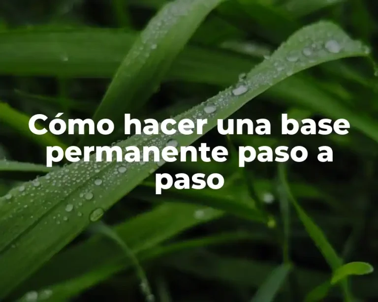 Cómo hacer una base permanente paso a paso