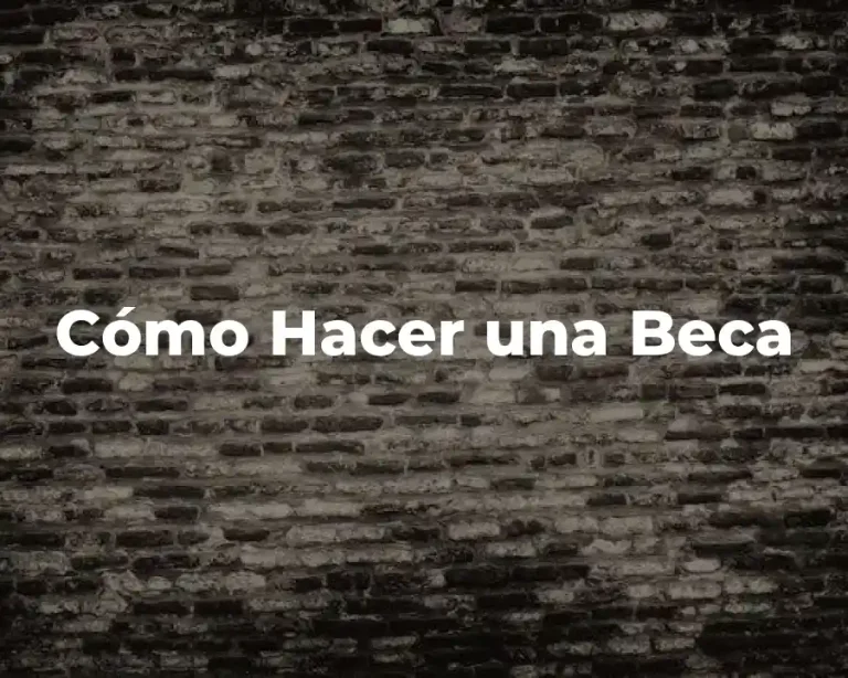 Cómo Hacer una Beca