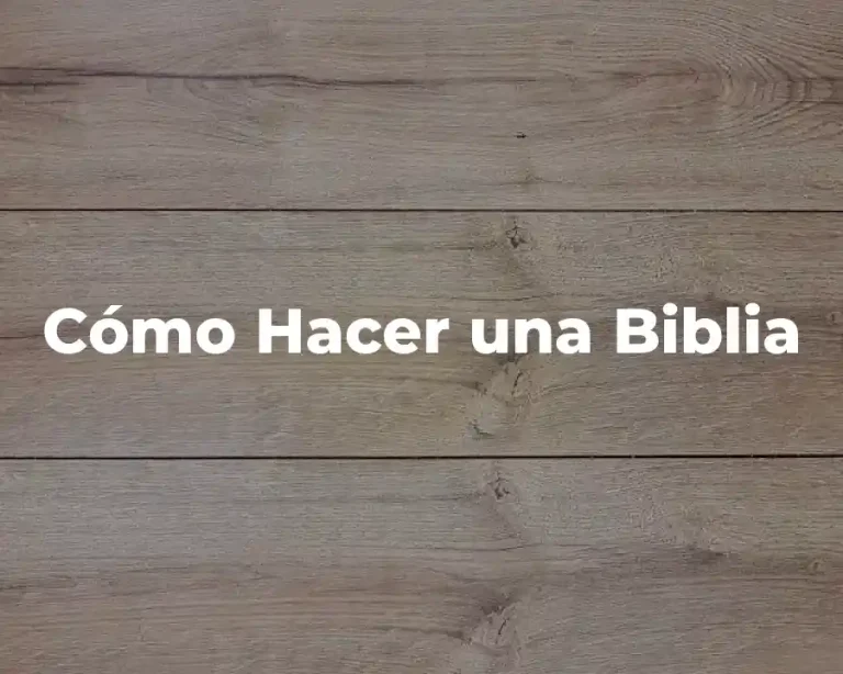 Cómo Hacer una Biblia