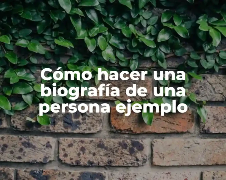 Cómo hacer una biografía de una persona ejemplo