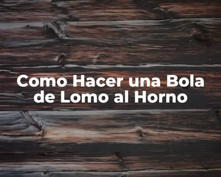 Como Hacer una Bola de Lomo al Horno