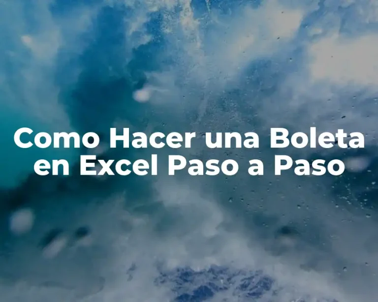 Como Hacer una Boleta en Excel Paso a Paso