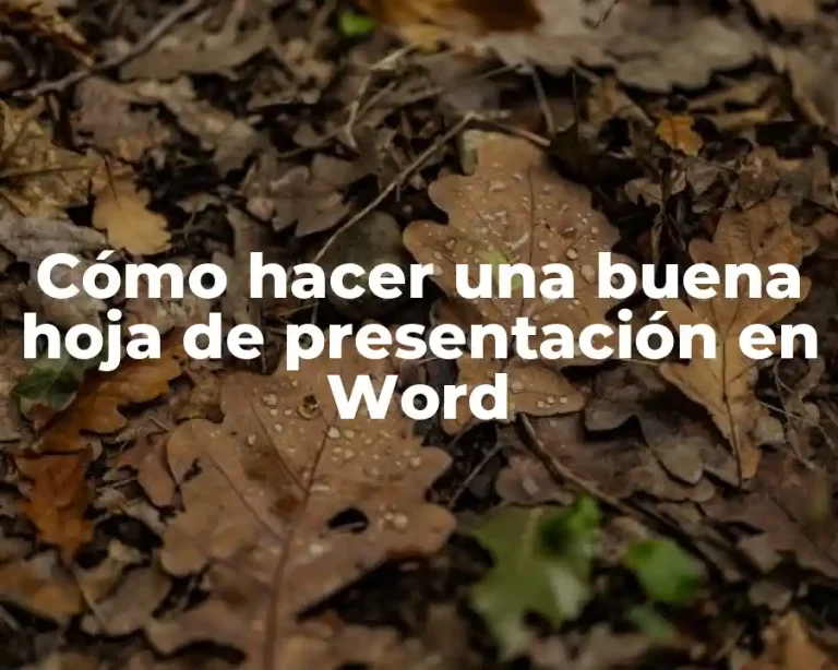 Cómo hacer una buena hoja de presentación en Word