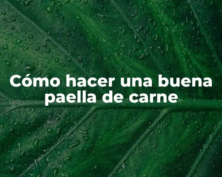 Cómo hacer una buena paella de carne