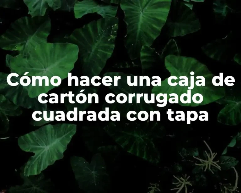 Cómo hacer una caja de cartón corrugado cuadrada con tapa