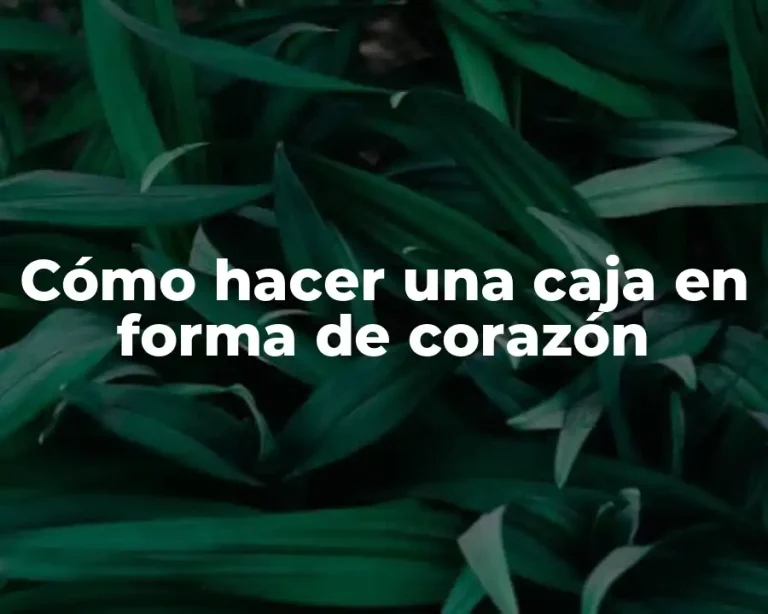 Cómo hacer una caja en forma de corazón