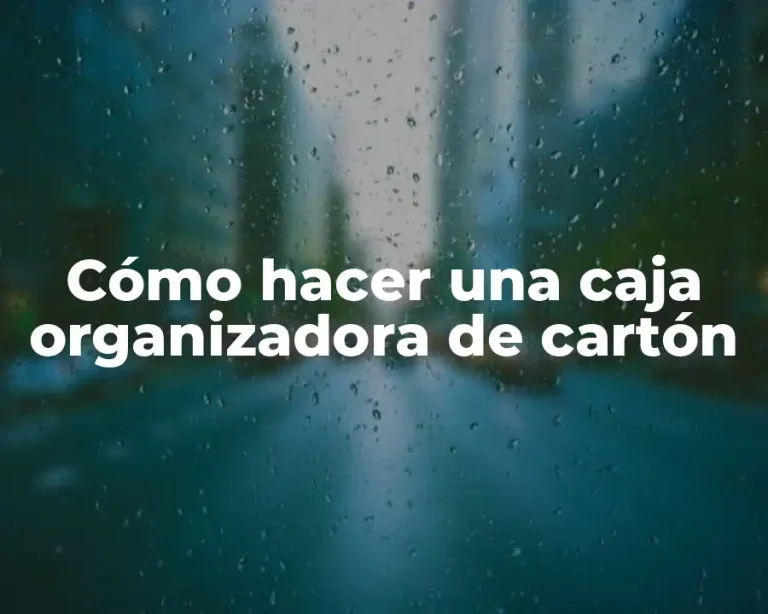 Cómo hacer una caja organizadora de cartón