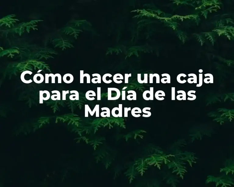 Cómo hacer una caja para el Día de las Madres