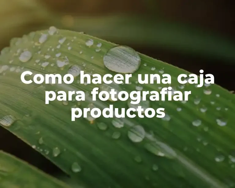 Como hacer una caja para fotografiar productos