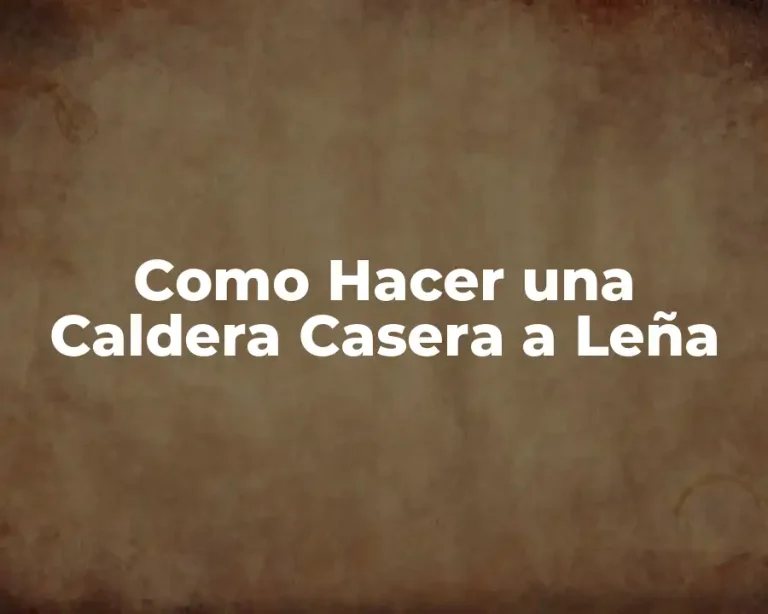 Como Hacer una Caldera Casera a Leña