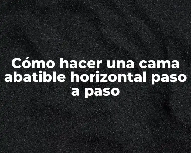 Cómo hacer una cama abatible horizontal paso a paso