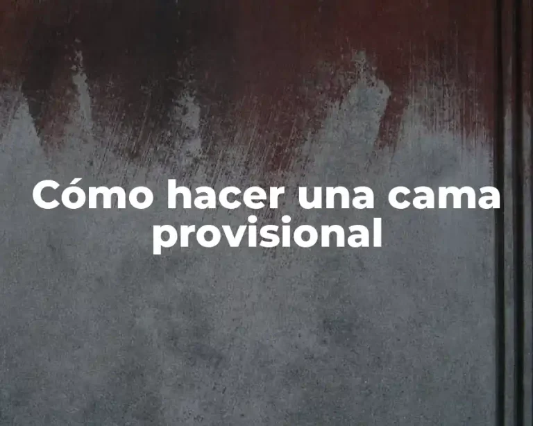 Cómo hacer una cama provisional