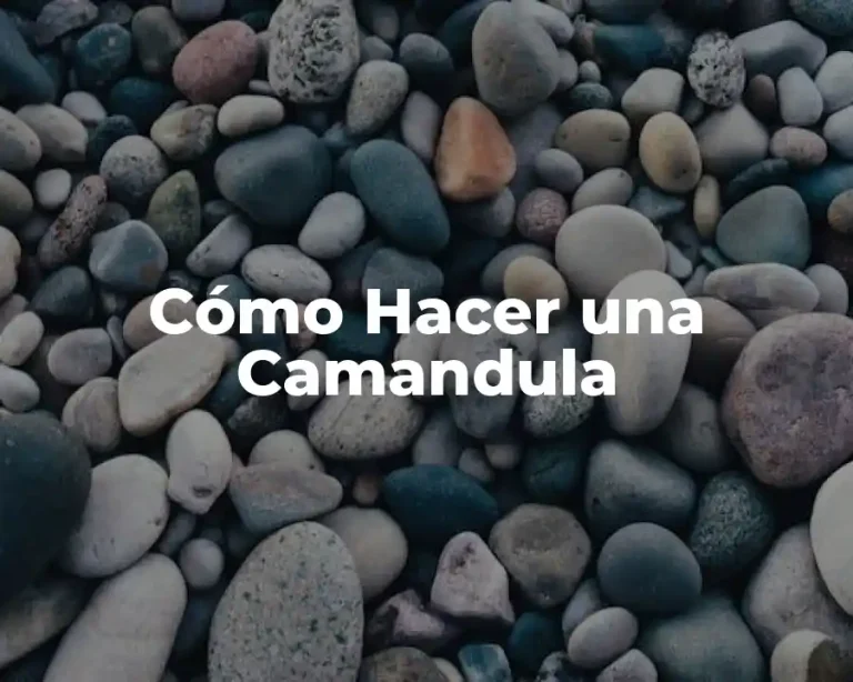 Cómo Hacer una Camandula