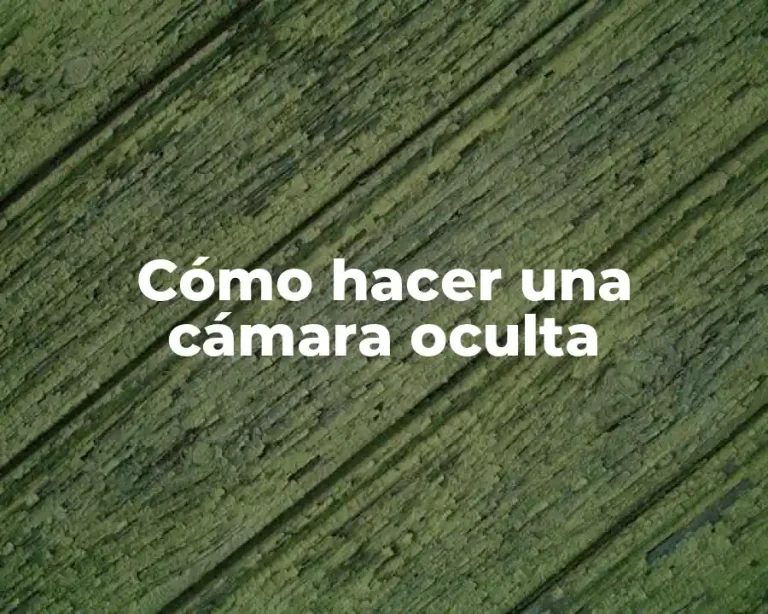 Cómo hacer una cámara oculta