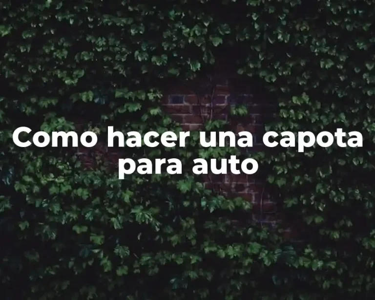 Como hacer una capota para auto