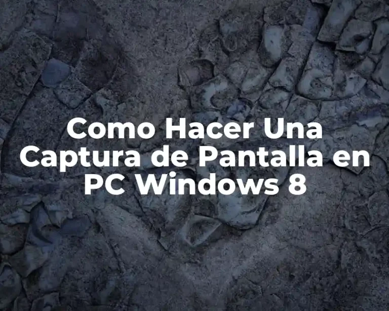 Como Hacer Una Captura de Pantalla en PC Windows 8