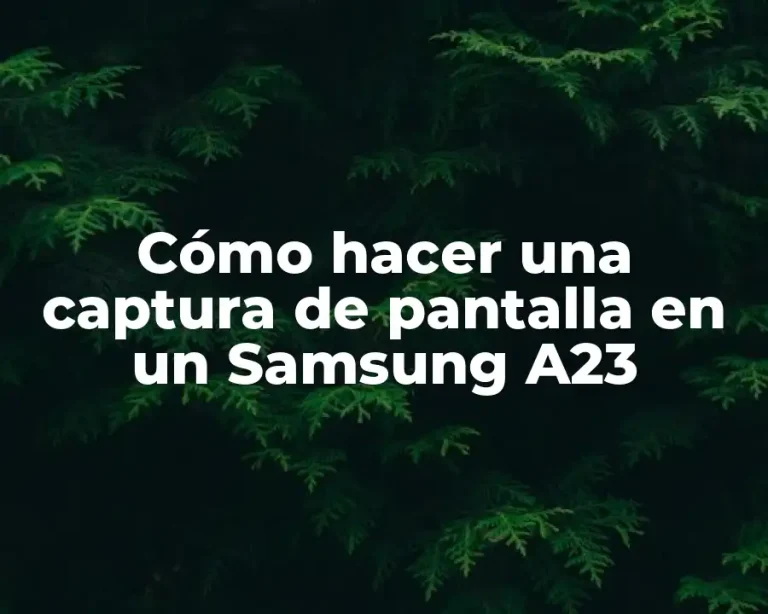 Cómo hacer una captura de pantalla en un Samsung A23