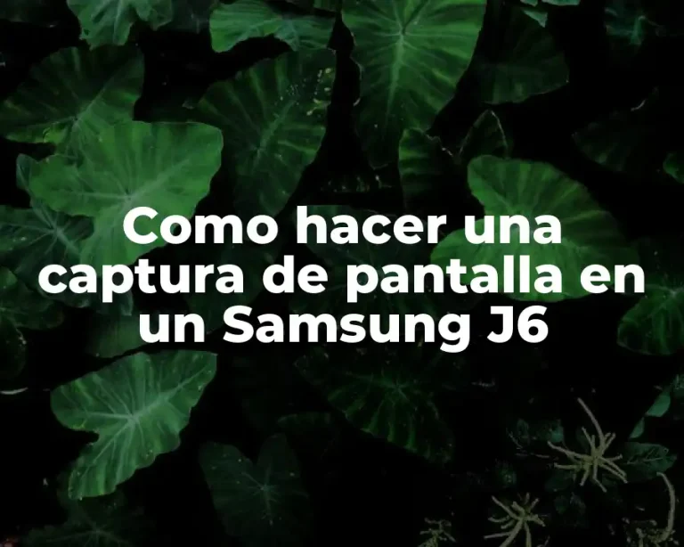 Como hacer una captura de pantalla en un Samsung J6