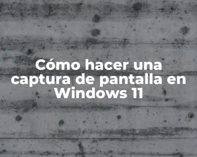 Cómo hacer una captura de pantalla en Windows 11
