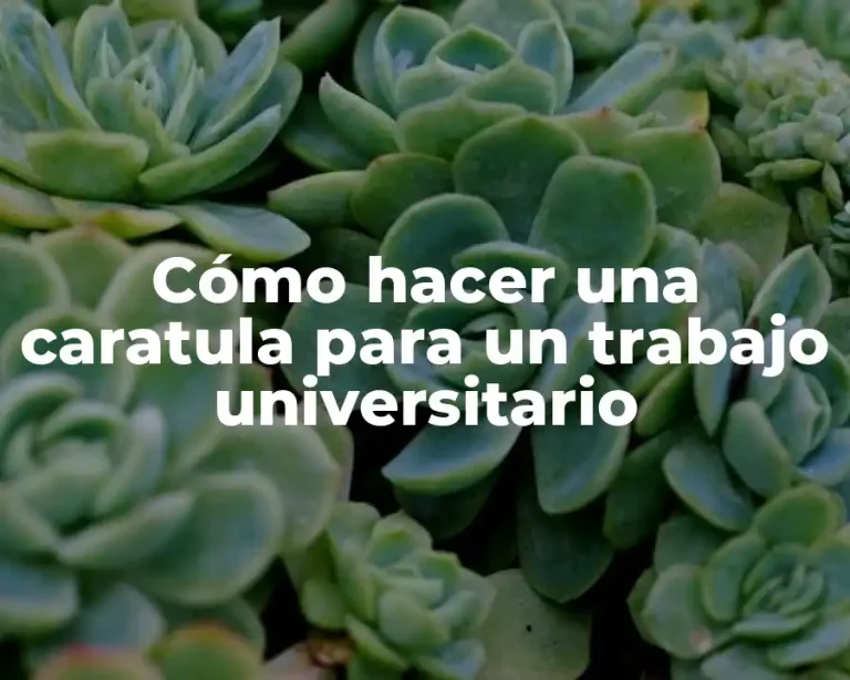 Cómo hacer una caratula para un trabajo universitario