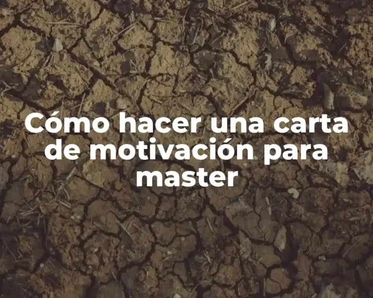 Cómo hacer una carta de motivación para master