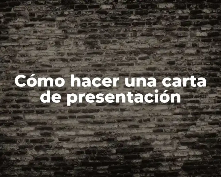 Cómo hacer una carta de presentación