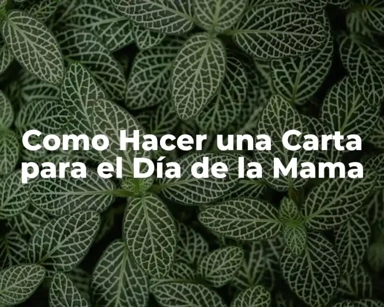 Como Hacer una Carta para el Día de la Mama