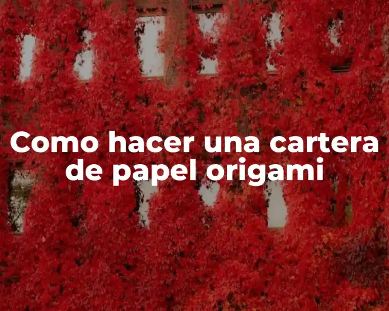 Como hacer una cartera de papel origami