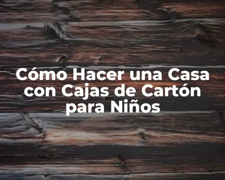 Cómo Hacer una Casa con Cajas de Cartón para Niños
