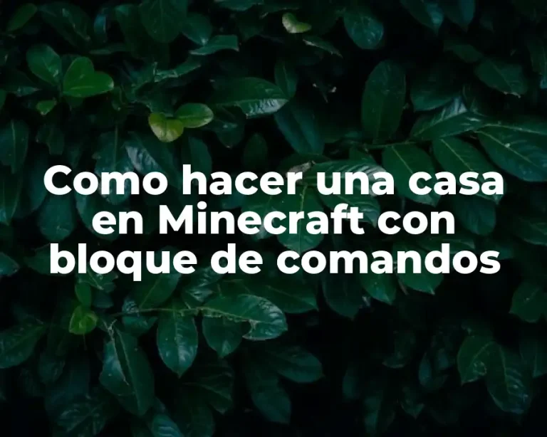 Como hacer una casa en Minecraft con bloque de comandos