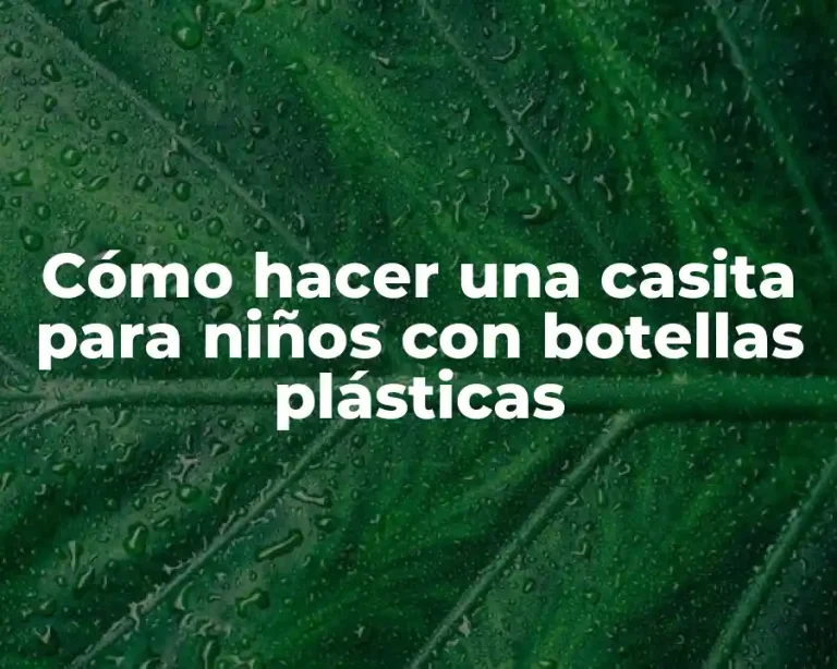 Cómo hacer una casita para niños con botellas plásticas