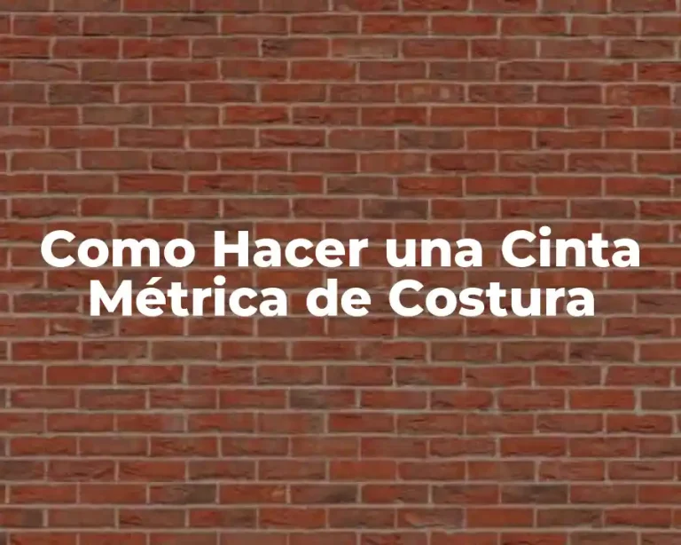 Como Hacer una Cinta Métrica de Costura