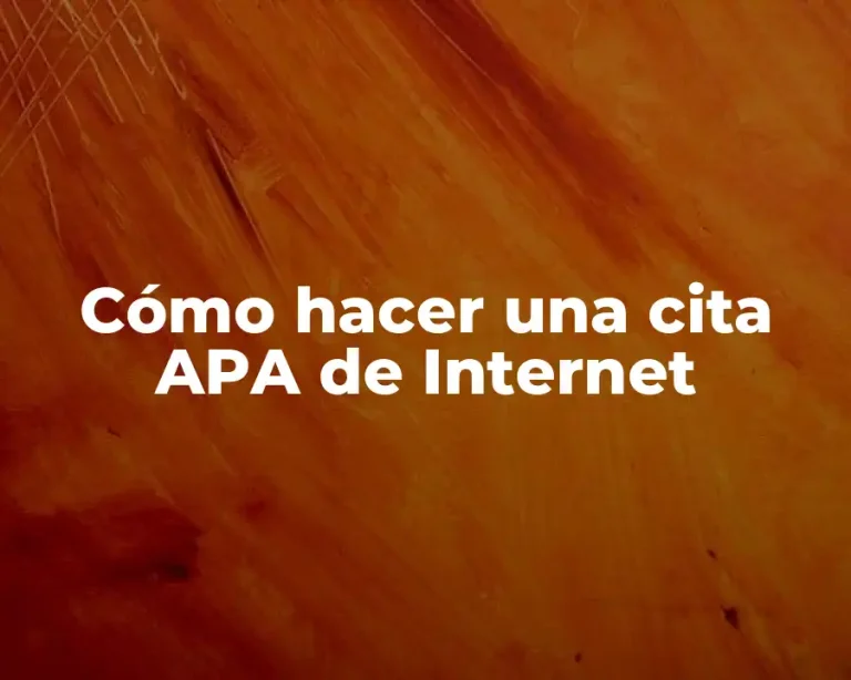 Cómo hacer una cita APA de Internet