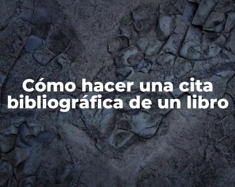 Cómo hacer una cita bibliográfica de un libro