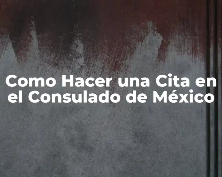 Como Hacer una Cita en el Consulado de México