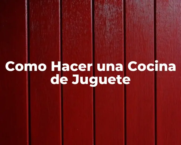 Como Hacer una Cocina de Juguete