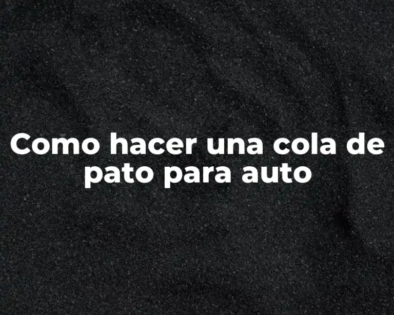 Como hacer una cola de pato para auto