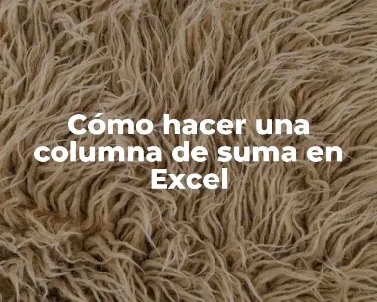 Cómo hacer una columna de suma en Excel