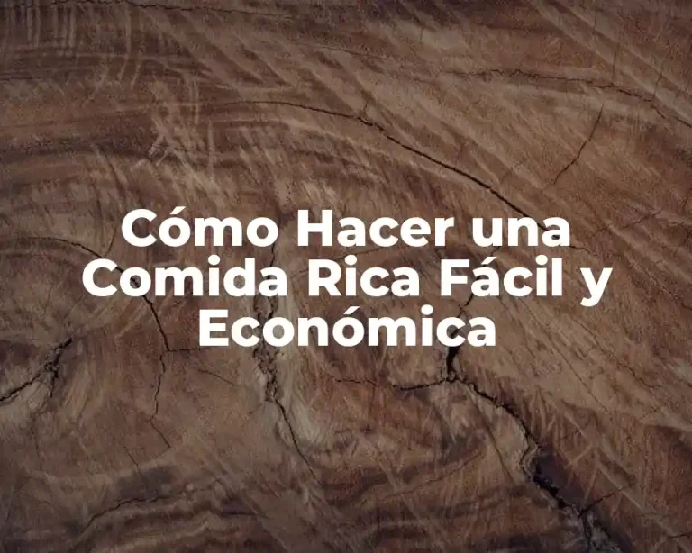 Cómo Hacer una Comida Rica Fácil y Económica
