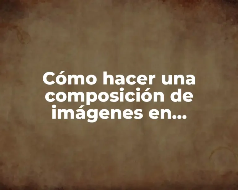 Cómo hacer una composición de imágenes en Photoshop